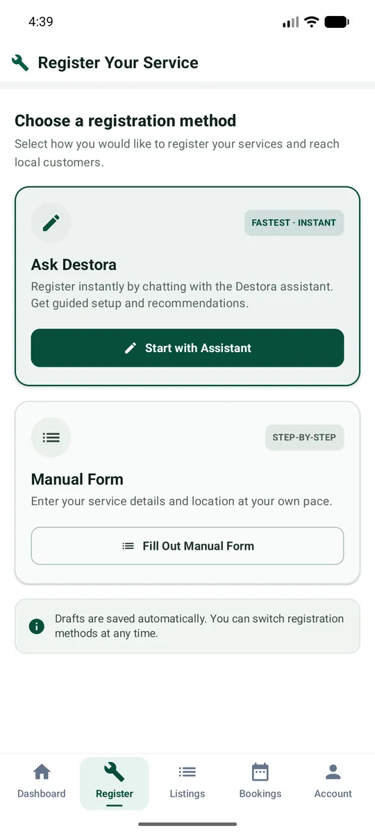 Tap "Fill Out Manual Form"