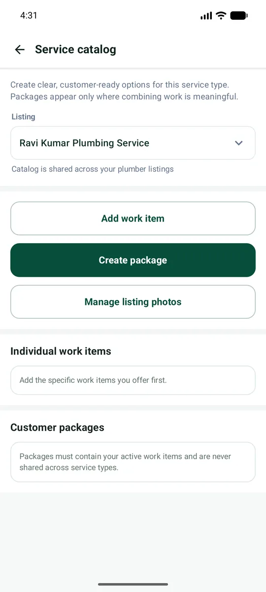 Work items & packages: Manage listing photos