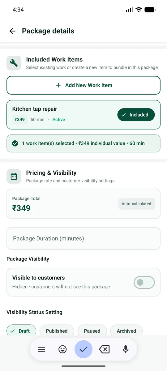 Choose included work items